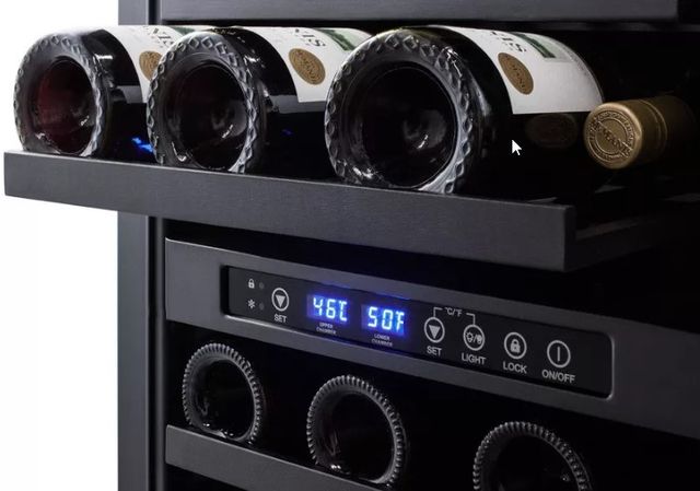 Summit® Black 18'' Dual-Zone Built-In Wine Cellar-3
