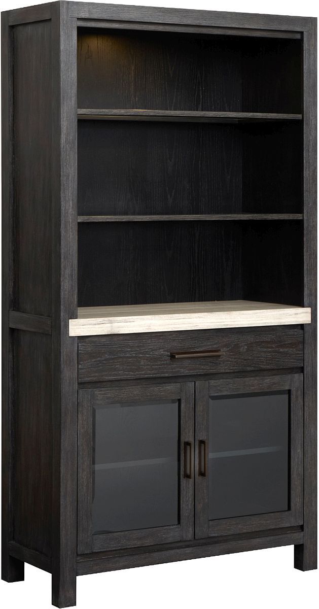 Magnussen Home® Plum Creek Marble/Ravenwood Black Display Cabinet-0