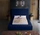 Meridian Furniture Bliss Navy Velvet Full Bed-4