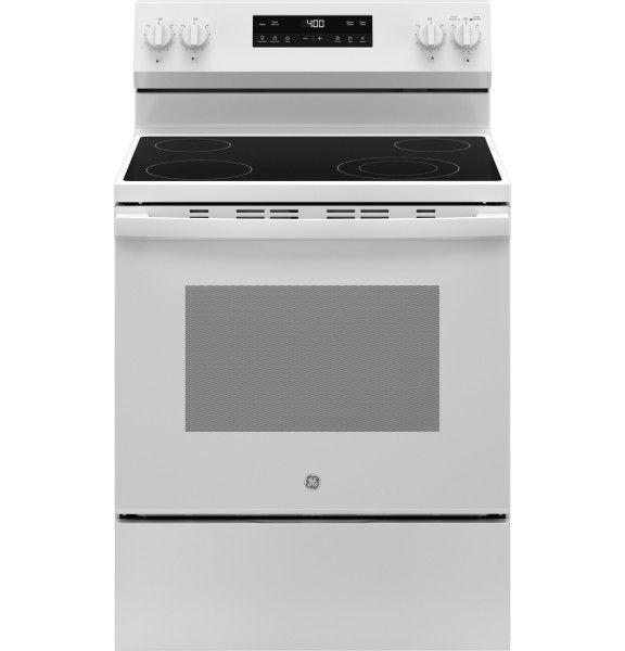 GE® 400 Series 30" White Freestanding Electric Range-0