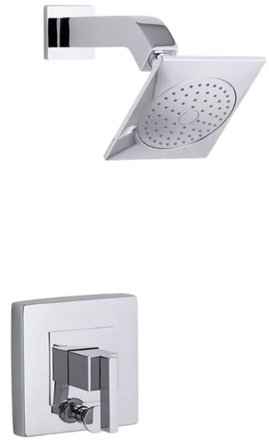 KOHLER® Loure® Rite-Temp® Polished Chrome 2.5 GPM Shower Trim Kit with Push-Button Diverter-0
