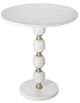 A & B Home White 19" Round Side Table-0