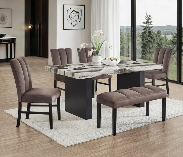 Crown Mark Vega Black/Brown Dining Side Chair-1