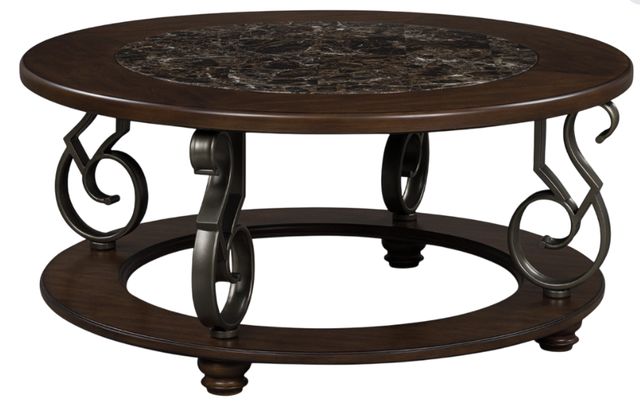 Signature Design by Ashley® Frallyn Dark Brown Round Cocktail Table-0
