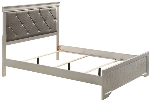 Crown Mark Amalia Gray/Silver Twin Upholstered Panel Bed-2