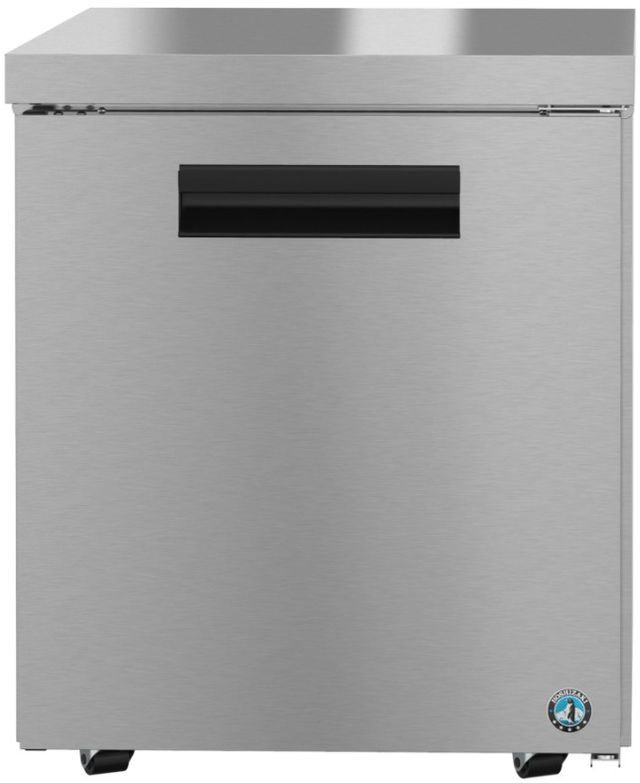 Hoshizaki Steelheart® 27" 6.21 Cu. Ft. Stainless Steel Single Section Undercounter Low Profile Freezer with Stainless Door-0