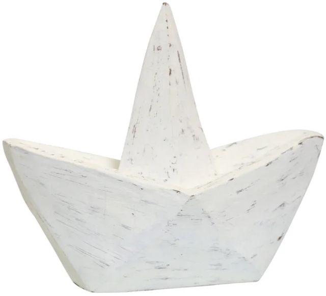 Stylecraft White Origami Boat Sculpture-0