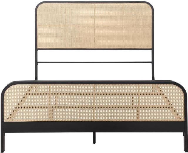 Coaster® Lanewood Black Queen Metal Rod Bed-1