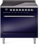 Ilve® Nostalgie II Series 36" Midnight Blue Pro Style Induction Range-2