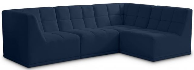 Meridian Furniture Relax 4-Piece Navy Modular Sectional Set-0