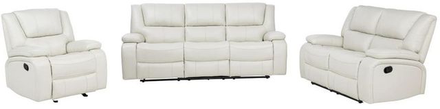 Coaster® Camila 3-Piece White Manual Reclining Sofa Set-0