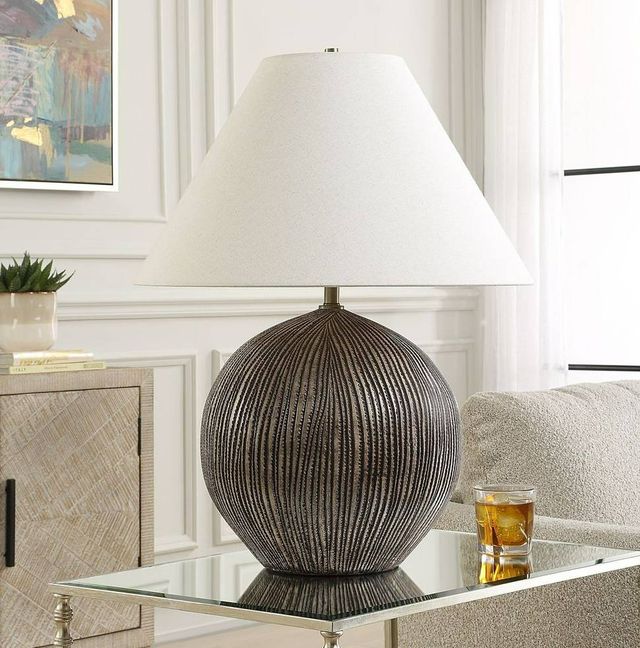 Uttermost® Sayre Dark Brown Table Lamp with Black Accents-2