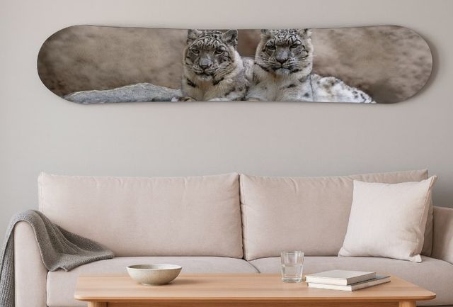 Classy Living Exhilarating Snowboard with Snow Leopards Decko-Board Wall Art-1