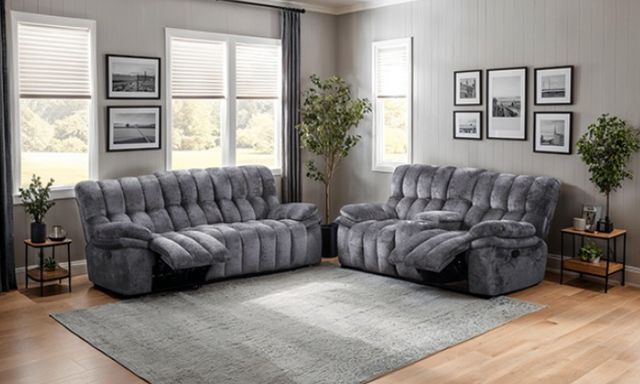 Furniture of America® Hieronymus Dark Gray Manual Sofa-2
