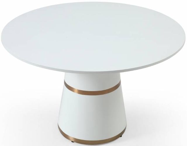Meridian Furniture Hans White High Gloss Dining Table-2