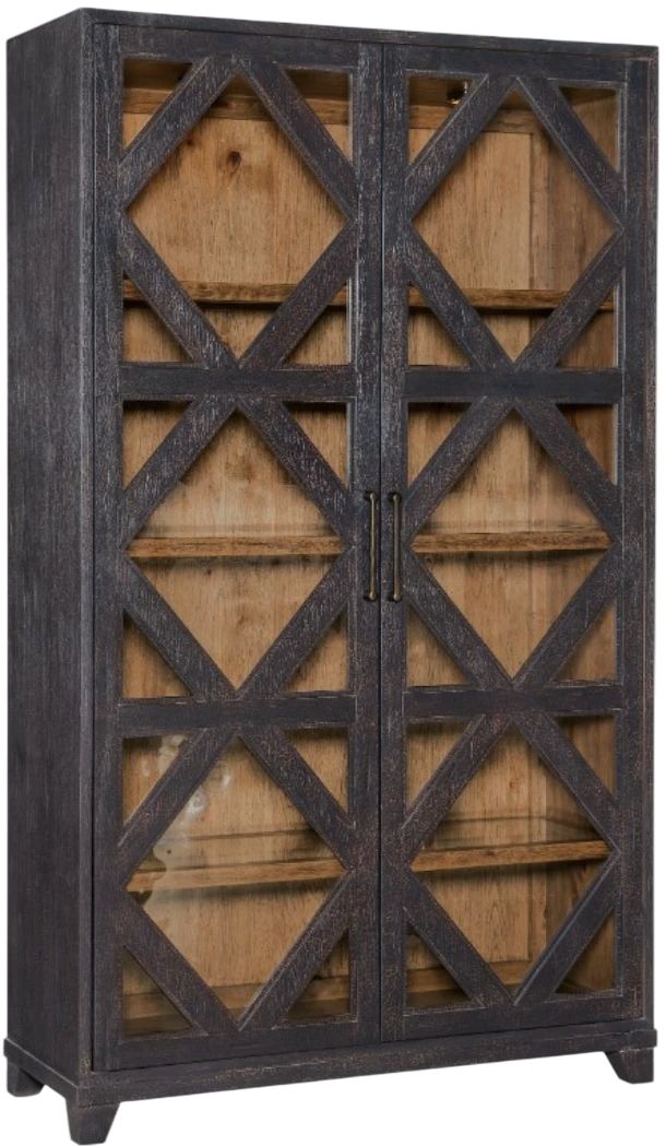 Hooker® Furniture Big Sky Charred Timber Display Cabinet-0