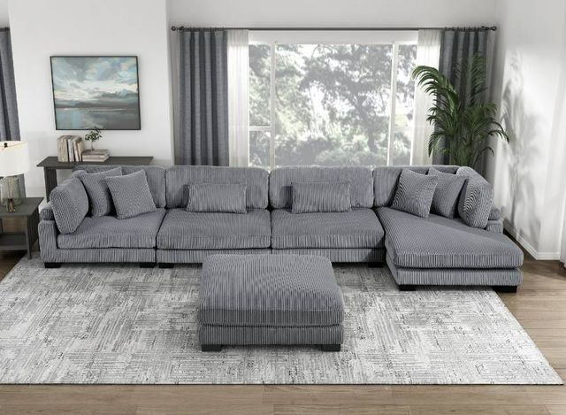 Homelegance® Traverse 5-Piece Gray Modular Sectional with Reversible Chaise and Ottoman-1