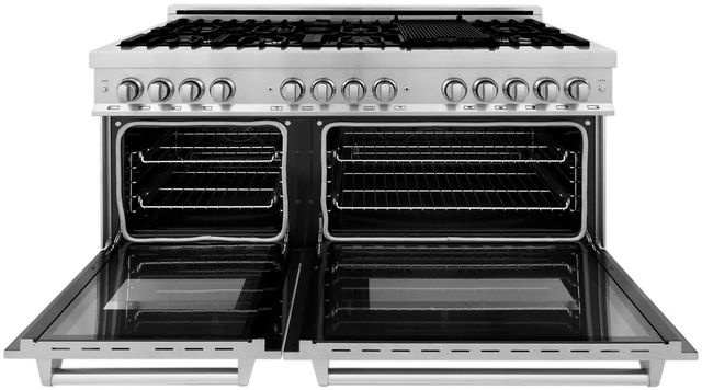 ZLINE 60" Satin Stainless Steel Pro Style Dual Fuel Range-1