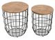 Jofran Inc. Global Archive Rondo 2-Piece Brown Nesting End Table Set with Black Base-2
