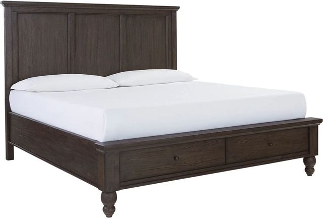 aspenhome® Cambridge Cracked Pepper Queen Panel Storage Bed-0
