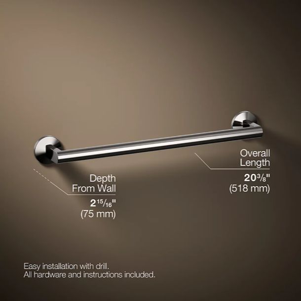 KOHLER® Components® Vibrant Titanium 18" Towel Bar-2