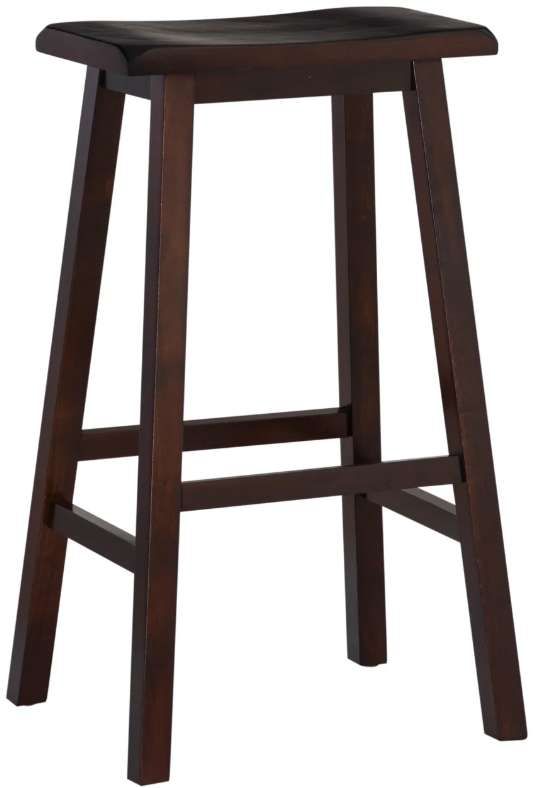 Linon Saddle Dark Brown Stool-0