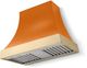 La Cornue CornuFé Cascade 36" Quintessential Orange Wall Mounted Range Hood with Polished Brass Trim-0
