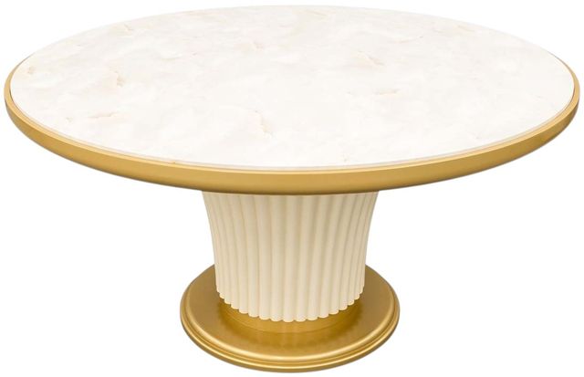 Michael Amini® Scotts Square Light Champagne Round Dining Table-1