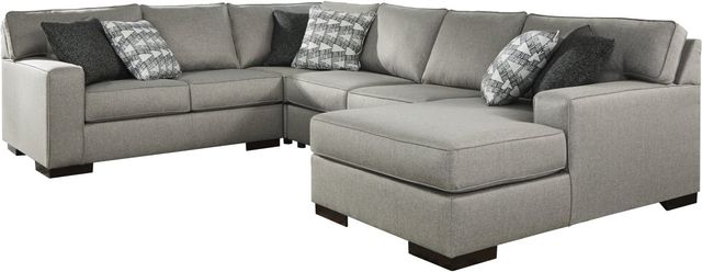 Benchcraft® Marsing Nuvella® 4-Piece Slate Right-Arm Facing Loveseat Sectional and Chaise-0