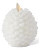 K & K Interiors White 4.5 Inche Wax Snowy Pinecone Luminara Indoor Candle-0
