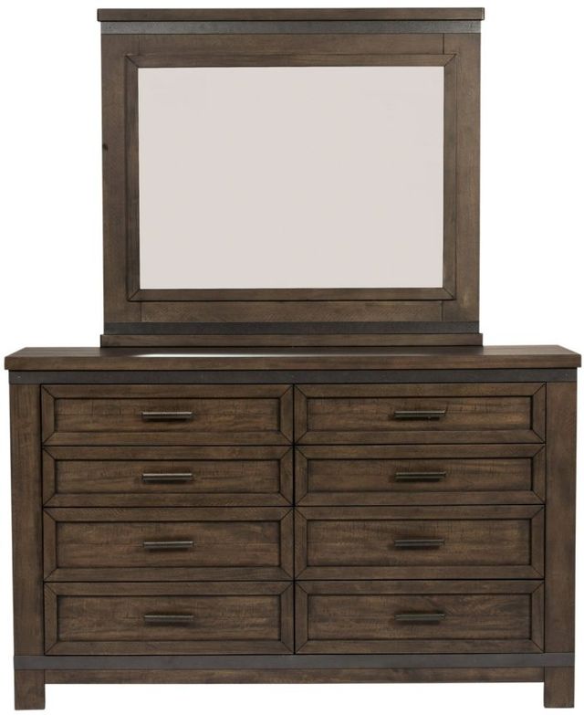 Liberty Furniture Thornwood Hills Rock Beaten Brown Dresser and Mirror-2