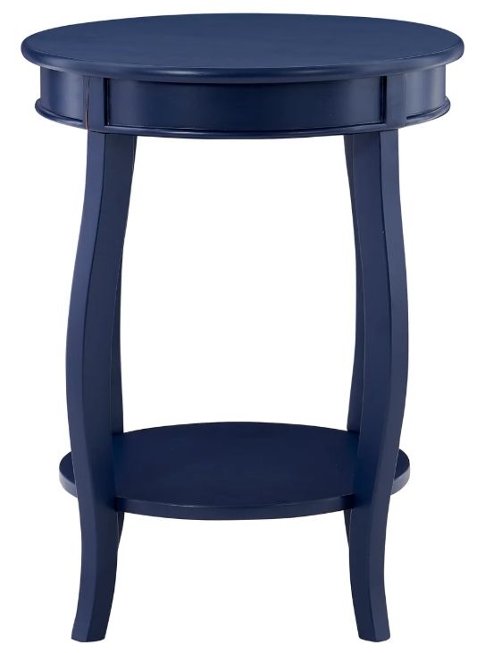 Powell® Rainbow Navy Blue Round Side Table-2
