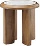 Crestview Collection Palatino White End Table with Brown Base-0
