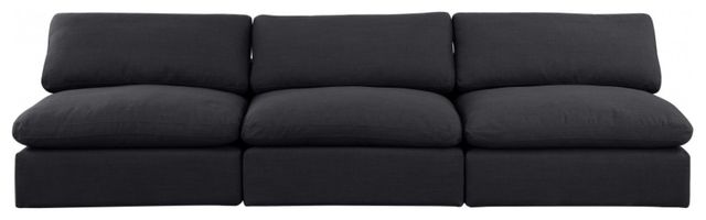 Meridian Furniture Comfy 3-Piece Black Armless Modular Sofa-1
