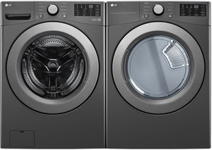 LG Middle Black Front Load Laundry Pair