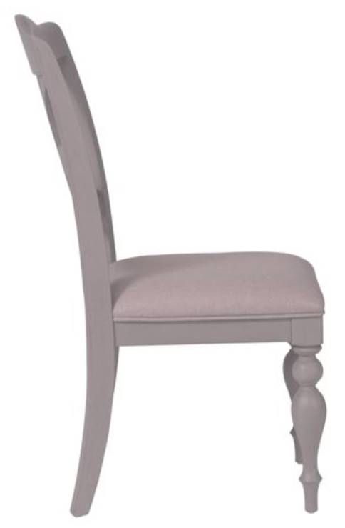 Liberty Furniture Summer House Dove Gray Slat Back Side Chair-3