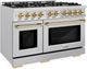 ZLINE Select Autograph Edition 48" Stainless Steel Pro Style Dual Fuel Range with Polished Gold Accents-2