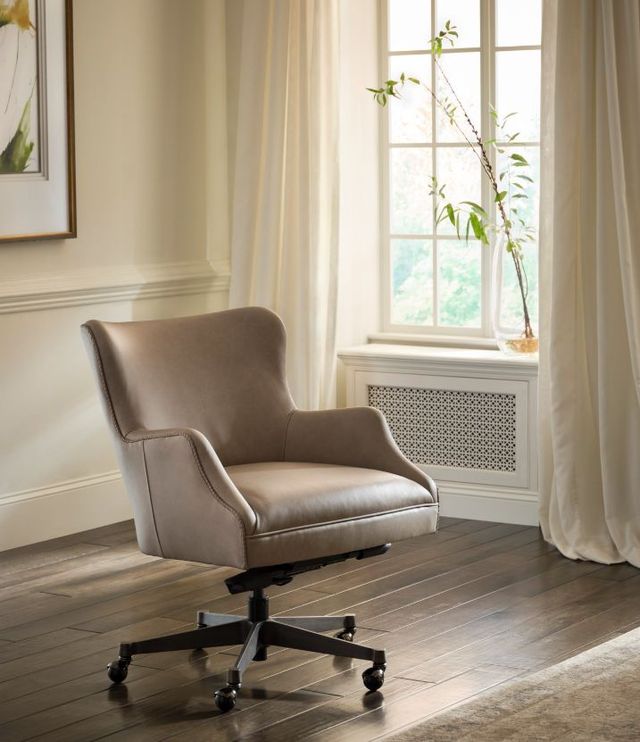 aspenhome® Blake Venetian Silver Leather Executive Chair-1