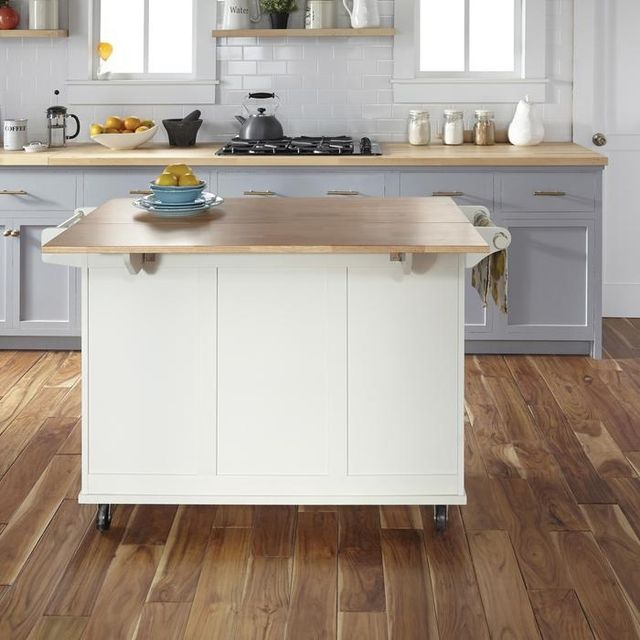 homestyles® Dolly Madison Natural Maple/White Kitchen Cart-3