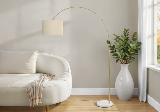 Monarch Specialties Inc. Brass 79" Arc Floor Lamp-1