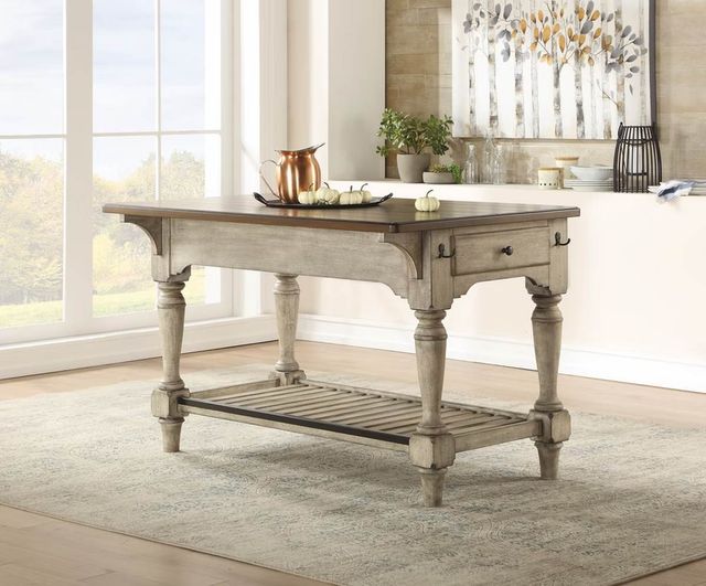 Flexsteel® Plymouth® Distressed Graywash Kitchen Island-4