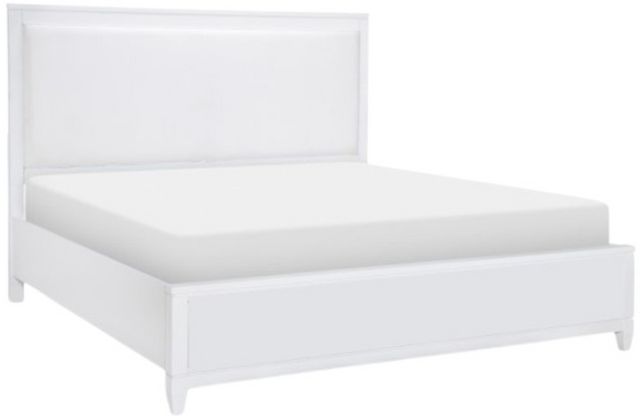 Legacy Classic Summerland White Queen Upholstered Panel Bed