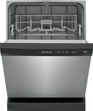 Frigidaire® 24" Stainless Steel Built-In Dishwasher Front view of the Frigidaire® 24" Stainless Steel Built-In Dishwasher
