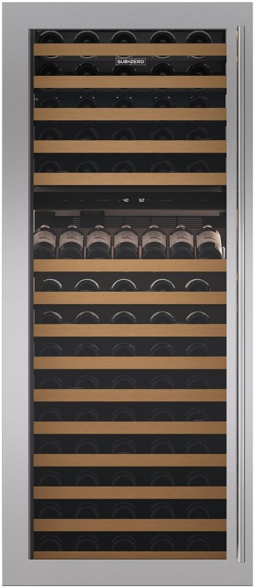 Sub-Zero Stainless Steel Flush Inset Door Panel with Tubular Handle-0