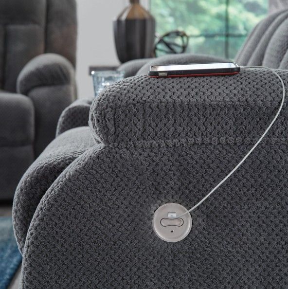 Signature Design by Ashley® Observation Steel Power Reclining Sofa with Drop Down Table-5