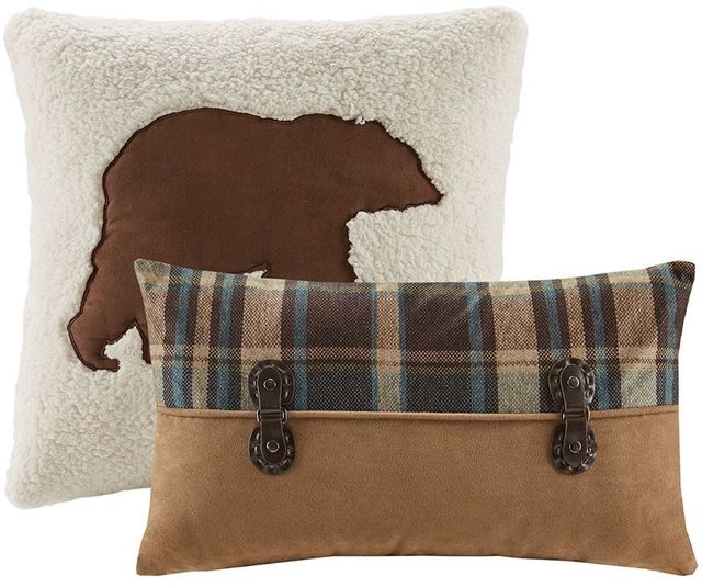 Olliix by Woolrich Multi Hadley Plaid Pieced Oblong Pillow-2