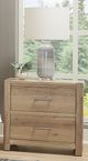 LM Co Home By Vaughan-Bassett Crafted Oak by Ben & Erin Napier Bleached White 2-Drawer Nightstand-3