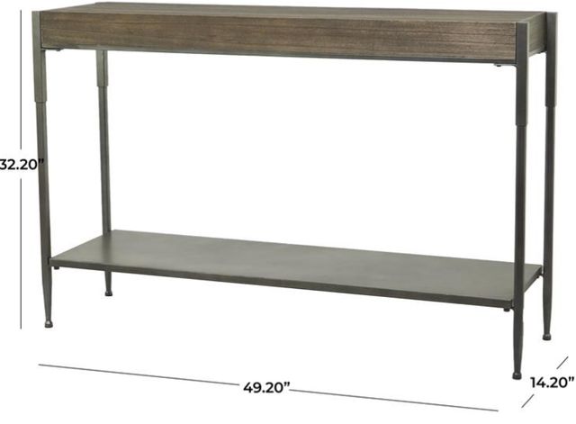 Deco Marche Brown Console Table with Gray Base-3