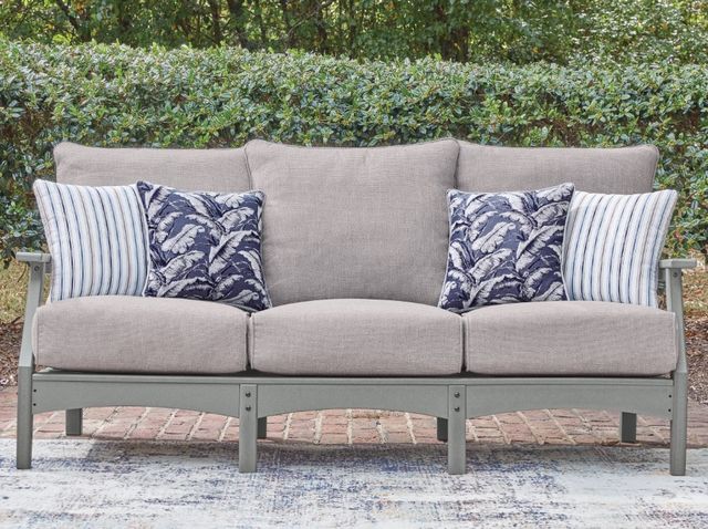 Signature Design by Ashley® Lone View Bay Beige/Gray Plastic Outdoor Sofa-3
