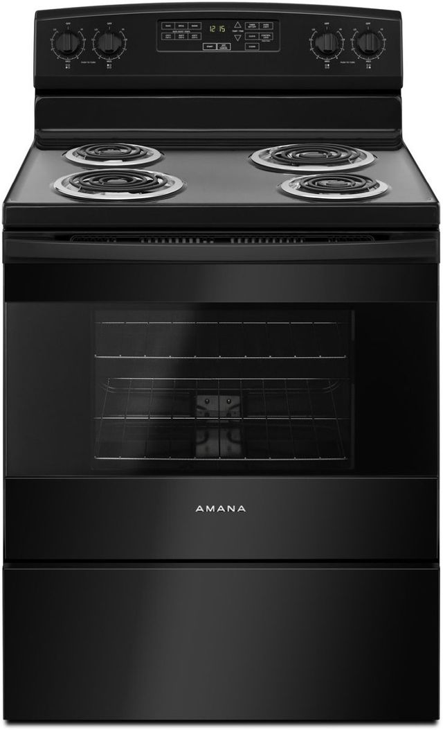 Amana® 30" Black Freestanding Coil Electric Range-0
